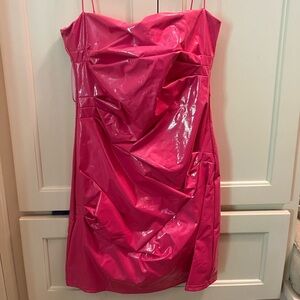 cutest pink latex edit by nine mini dress!! great condition!